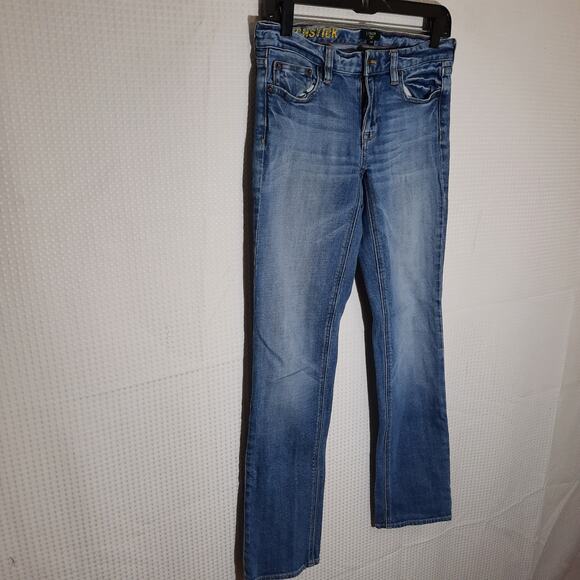 J.Crew Matchstick Jeans Women’s 27R Medium Wash Stretch Denim Straight Leg - Picture 2 of 7